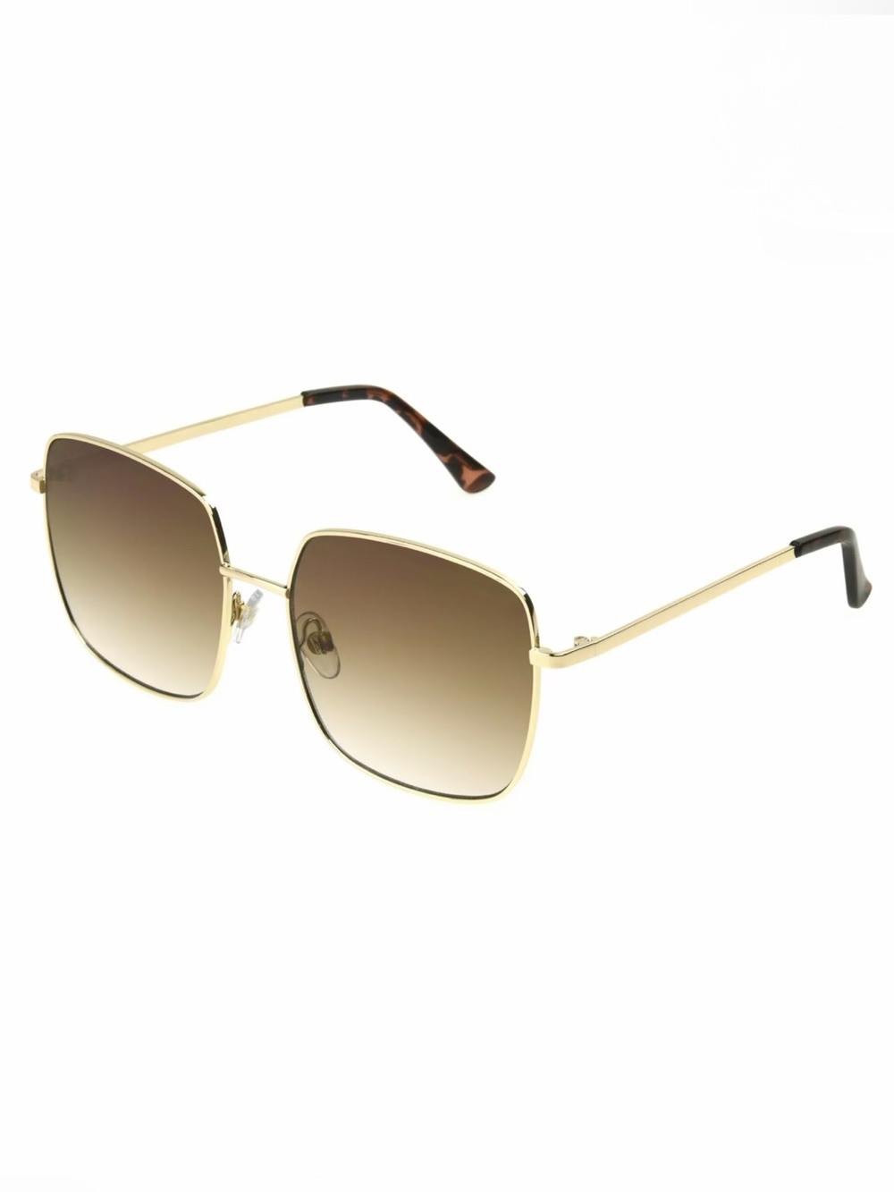 Gold Frame Brown Gradient Square Sunglasses - 100% UV Protection